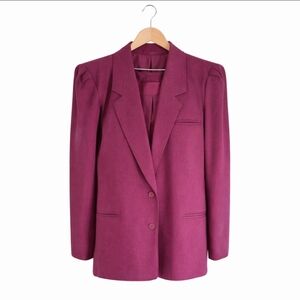 Career Guild Vintage Pink Wool Corporate Suit Set Plus Sz 18